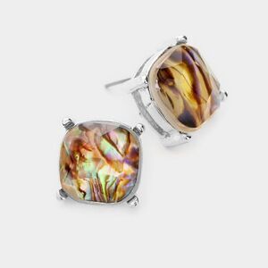 Abalone
Square Stone Stud Earrings by ITS sense